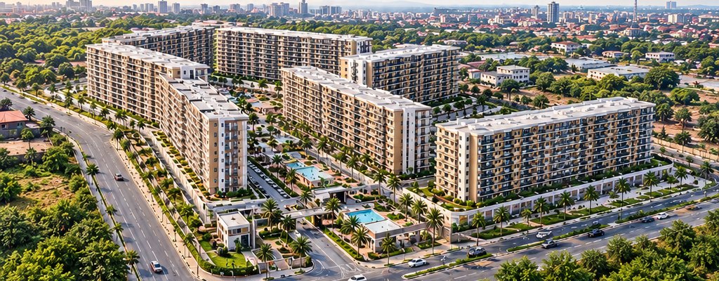 Aerial view of Riverfront Residences in Abuja Central Business District