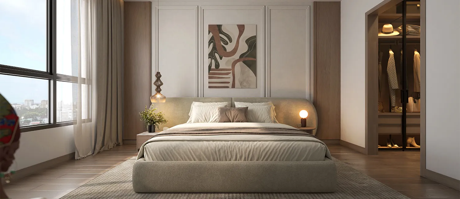 Interior of a hotel-managed apartment at Reportage Tower, Victoria Island